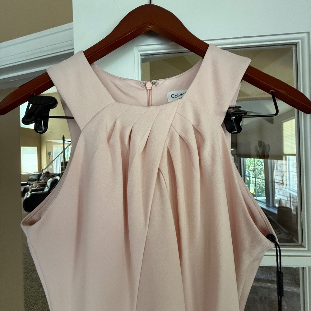 NWT Calvin Klein Women's Knee Length Lined Dress: Blush